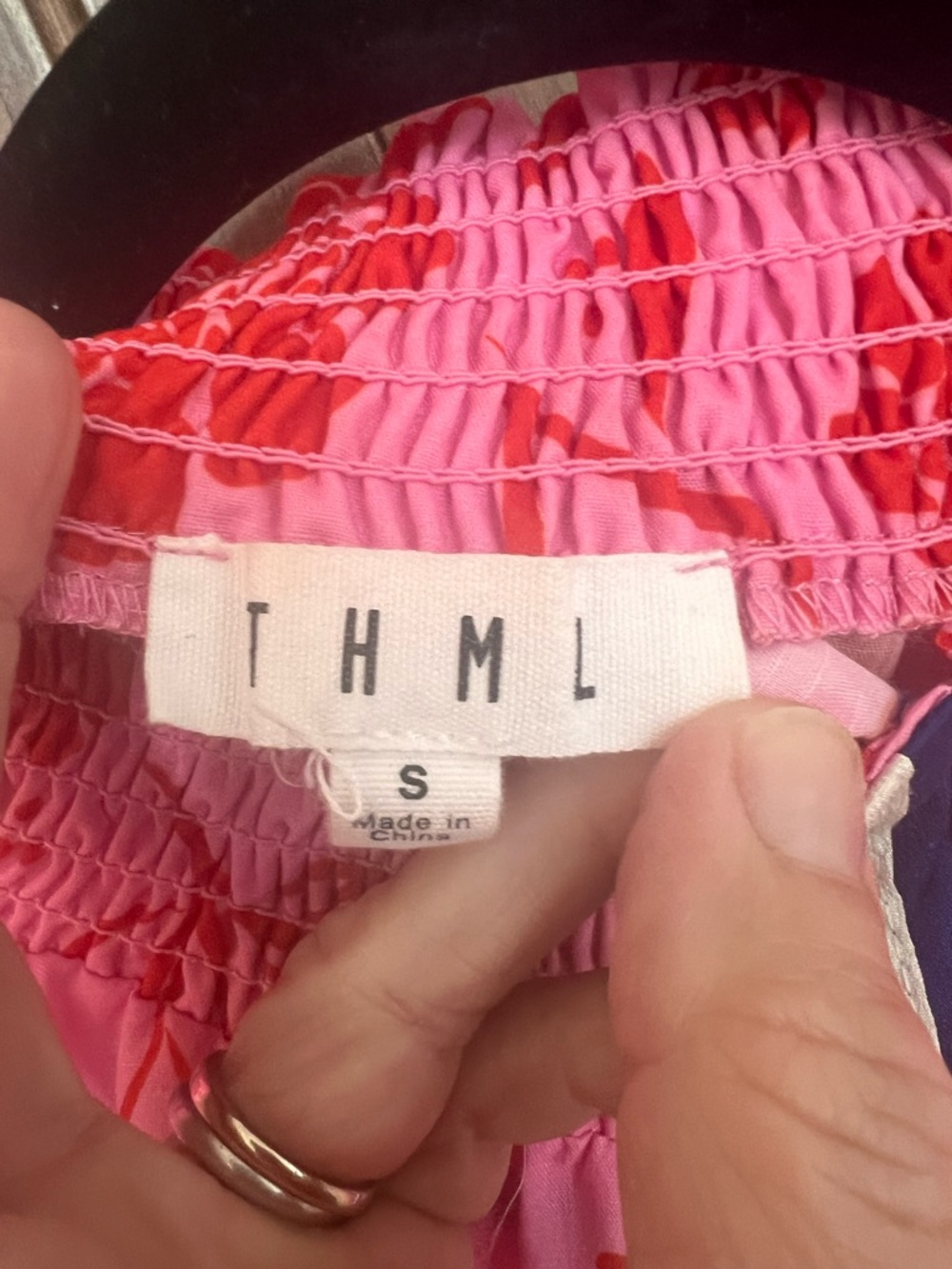 THML Pink Top with Red Floral Accents - Picture 2 of 3
